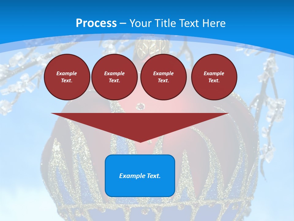 Red Christmas Ball On Winter Tree PowerPoint Template