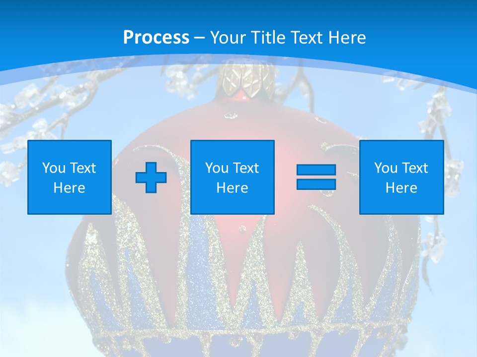 Red Christmas Ball On Winter Tree PowerPoint Template