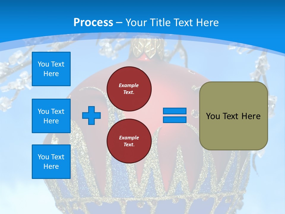 Red Christmas Ball On Winter Tree PowerPoint Template