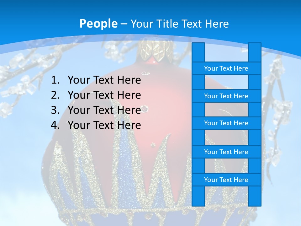 Red Christmas Ball On Winter Tree PowerPoint Template