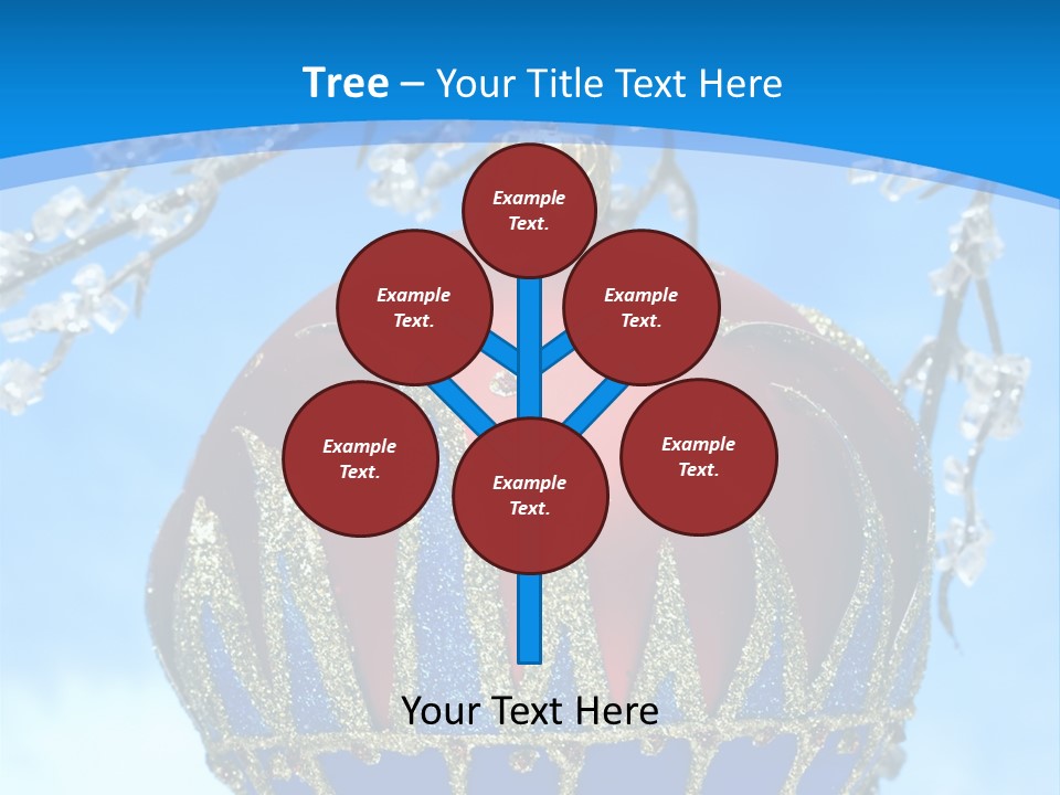 Red Christmas Ball On Winter Tree PowerPoint Template