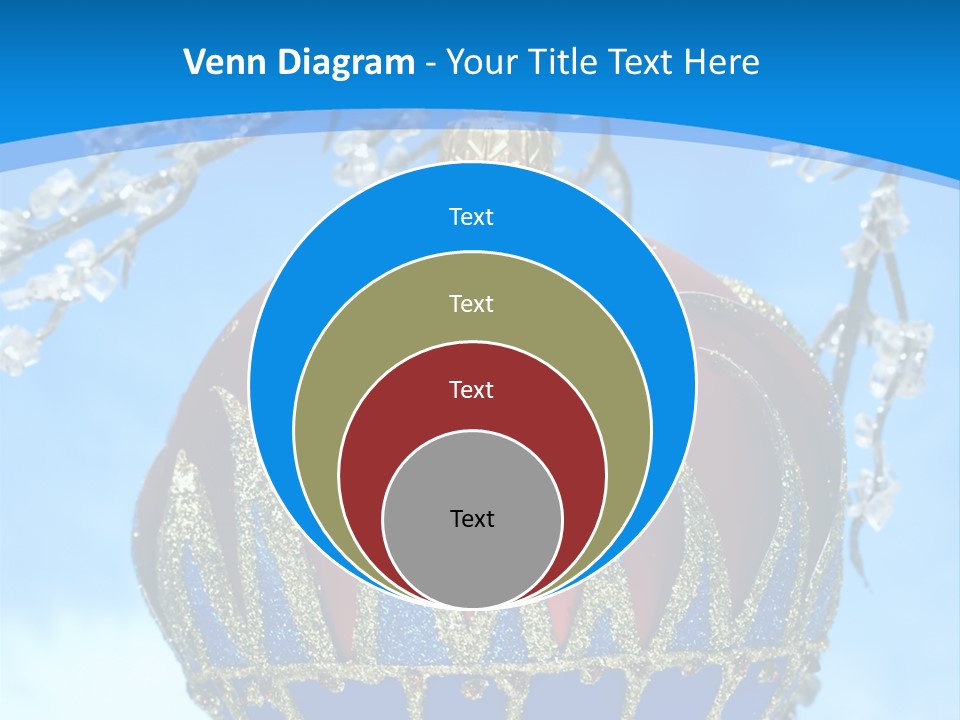 Red Christmas Ball On Winter Tree PowerPoint Template