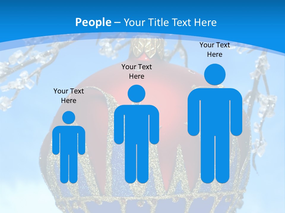 Red Christmas Ball On Winter Tree PowerPoint Template