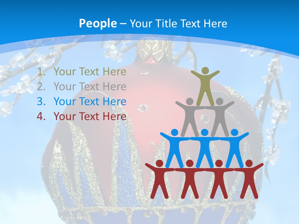 Red Christmas Ball On Winter Tree PowerPoint Template