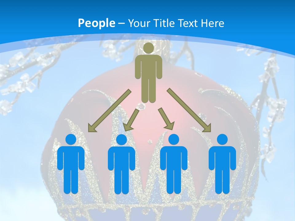 Red Christmas Ball On Winter Tree PowerPoint Template