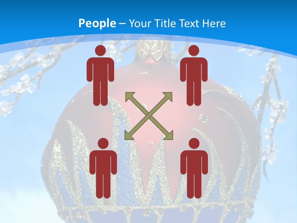 Red Christmas Ball On Winter Tree PowerPoint Template