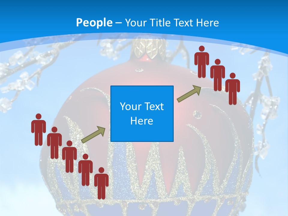 Red Christmas Ball On Winter Tree PowerPoint Template