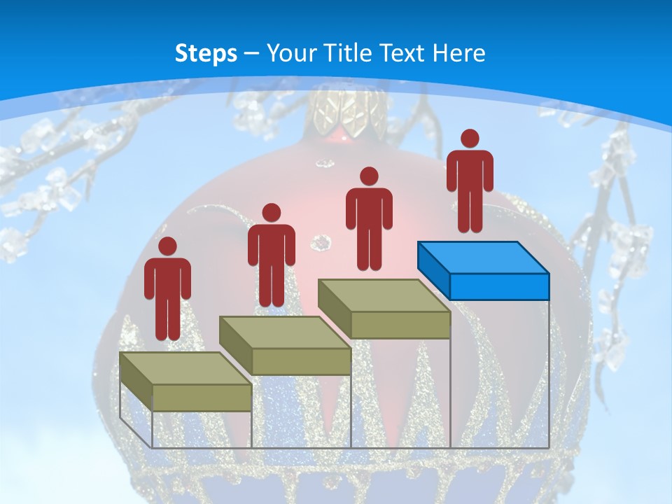 Red Christmas Ball On Winter Tree PowerPoint Template