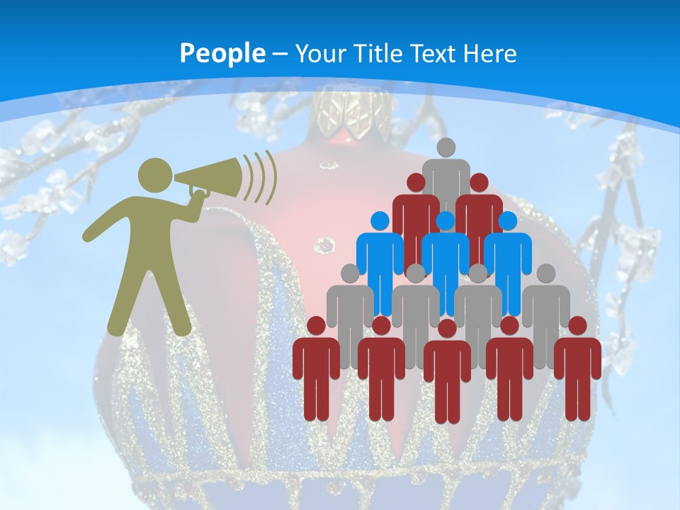 Red Christmas Ball On Winter Tree PowerPoint Template