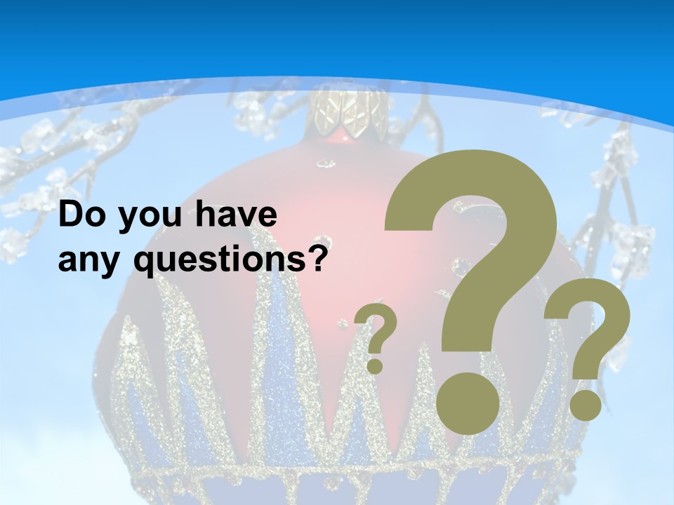 Red Christmas Ball On Winter Tree PowerPoint Template