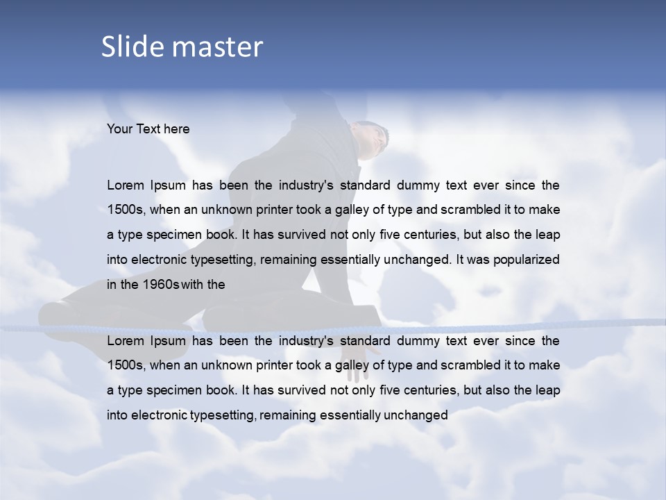 A Man Is Balancing On A Rope With His Hands PowerPoint Template