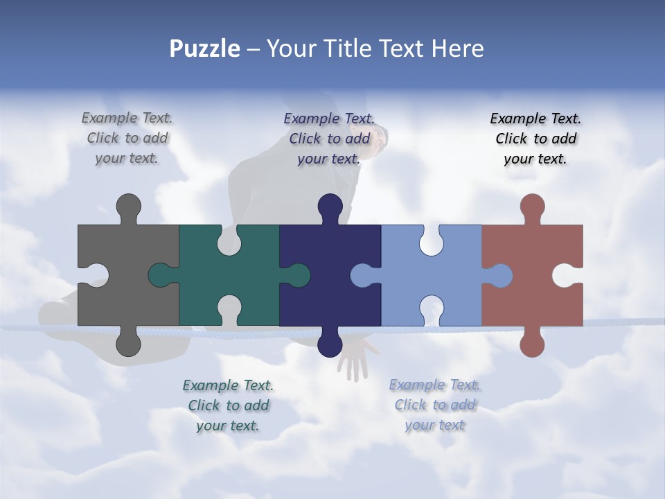 A Man Is Balancing On A Rope With His Hands PowerPoint Template