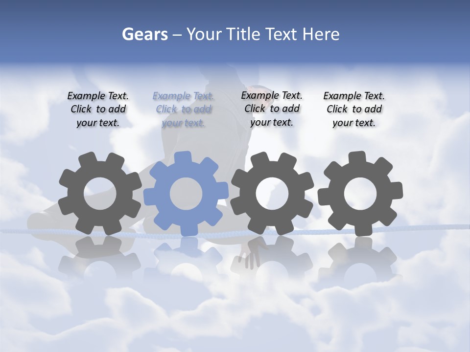 A Man Is Balancing On A Rope With His Hands PowerPoint Template