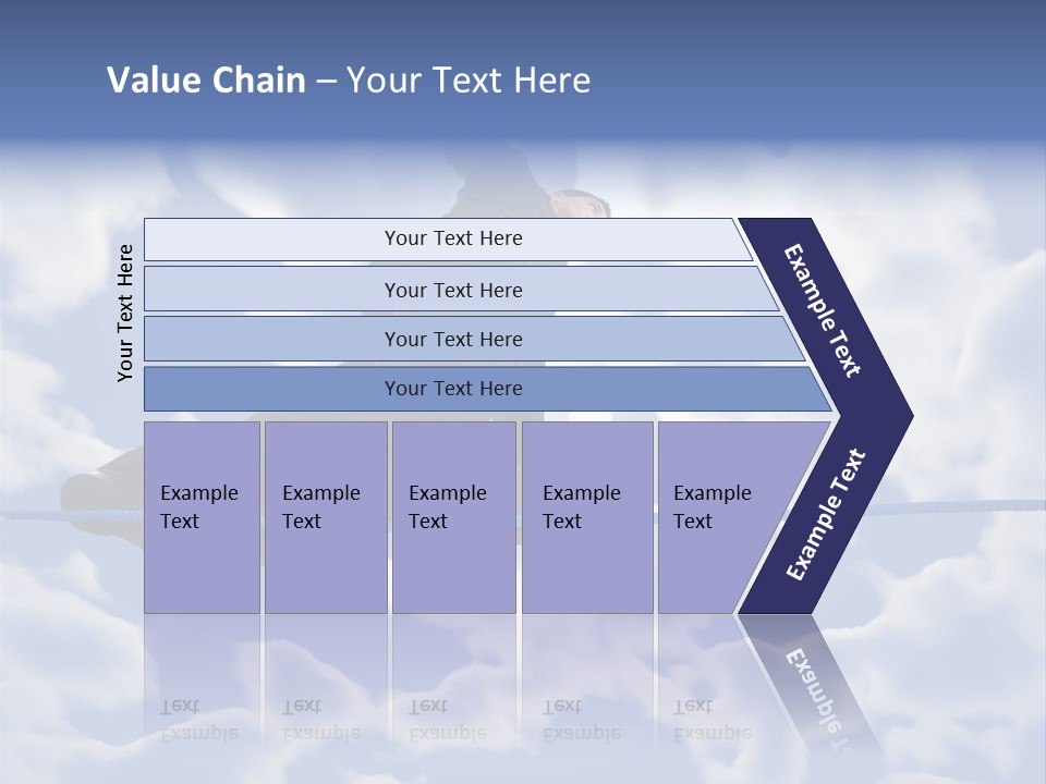 A Man Is Balancing On A Rope With His Hands PowerPoint Template