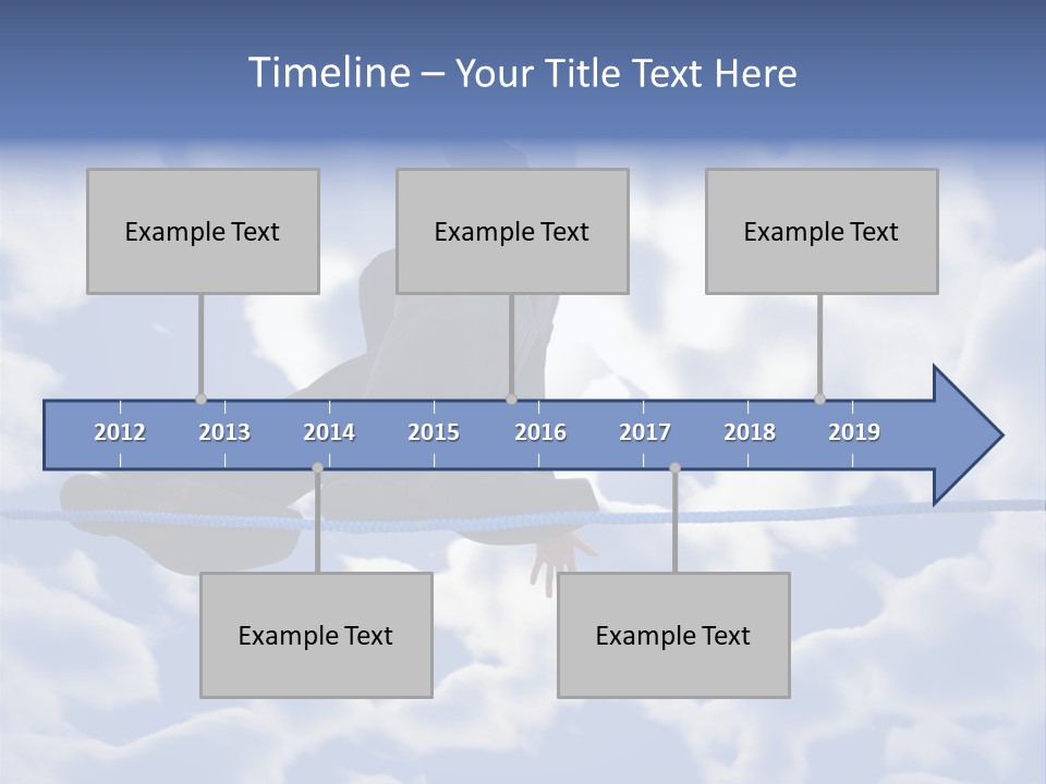 A Man Is Balancing On A Rope With His Hands PowerPoint Template