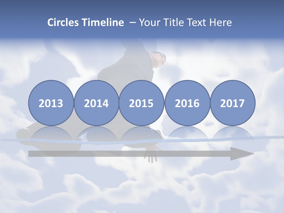 A Man Is Balancing On A Rope With His Hands PowerPoint Template