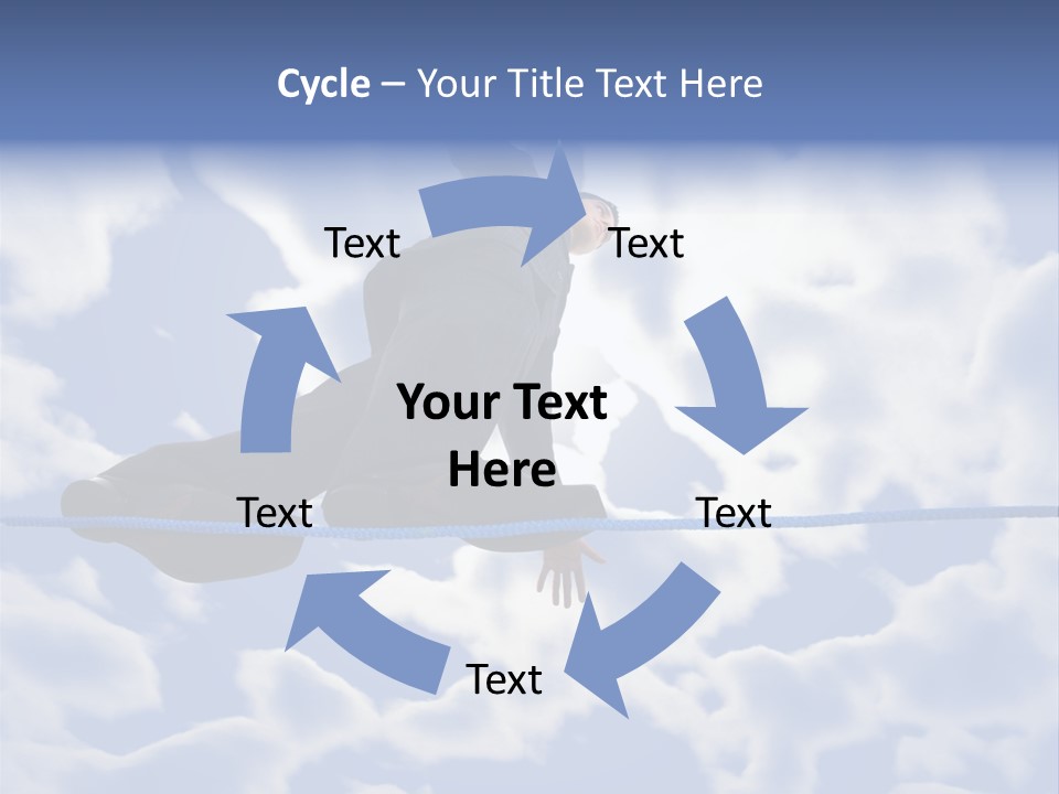 A Man Is Balancing On A Rope With His Hands PowerPoint Template