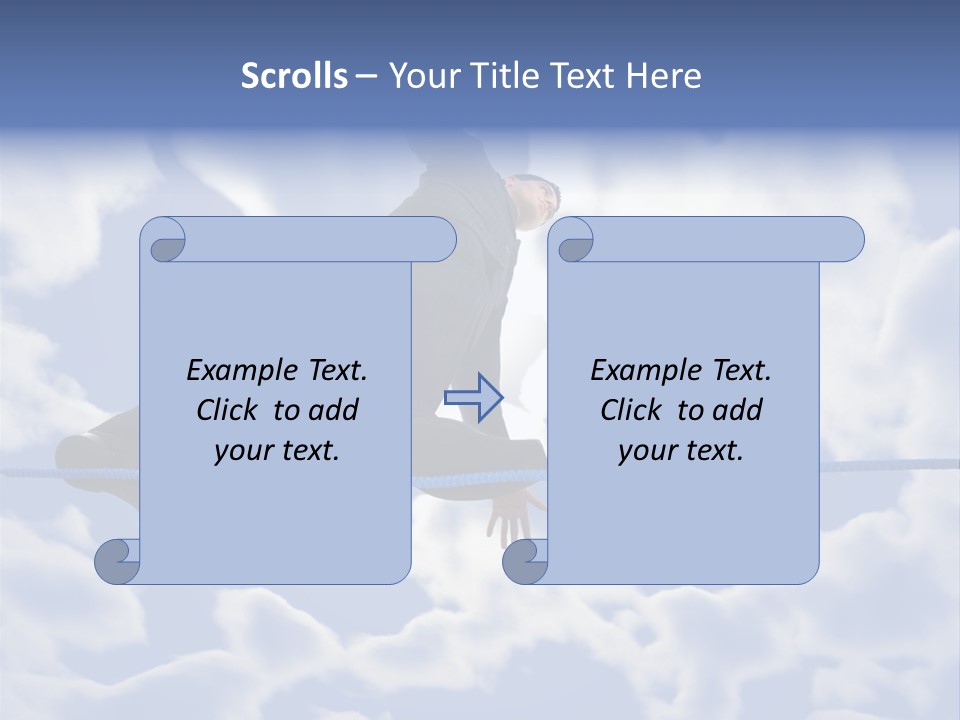 A Man Is Balancing On A Rope With His Hands PowerPoint Template