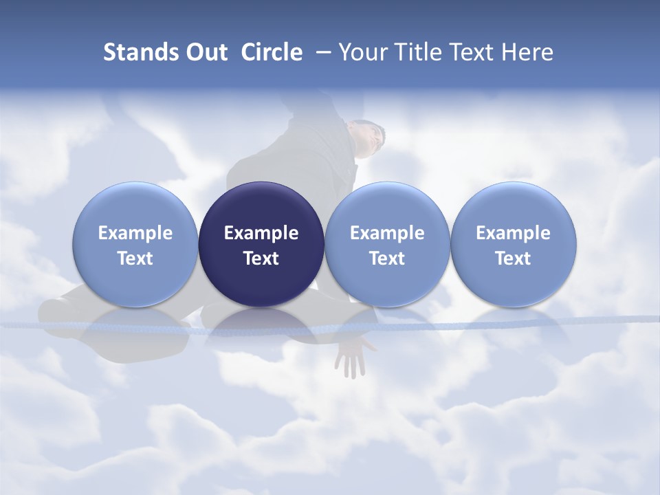 A Man Is Balancing On A Rope With His Hands PowerPoint Template