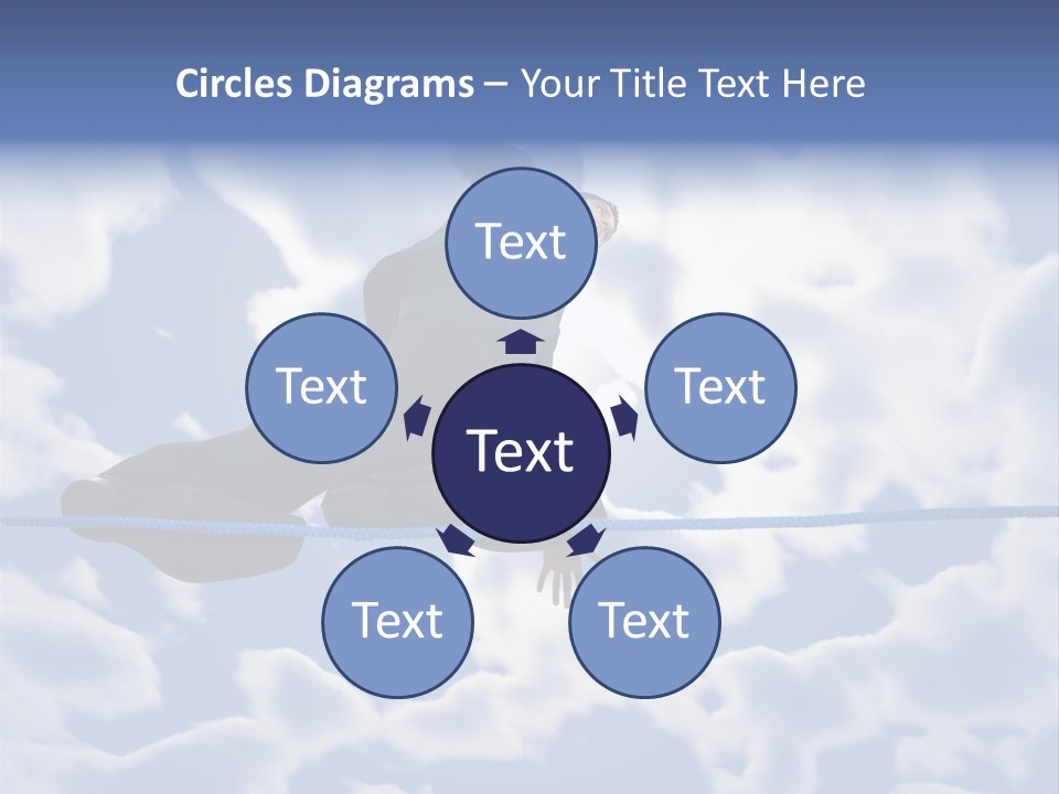 A Man Is Balancing On A Rope With His Hands PowerPoint Template