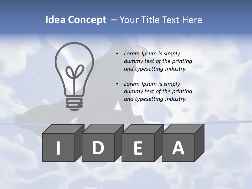 A Man Is Balancing On A Rope With His Hands PowerPoint Template