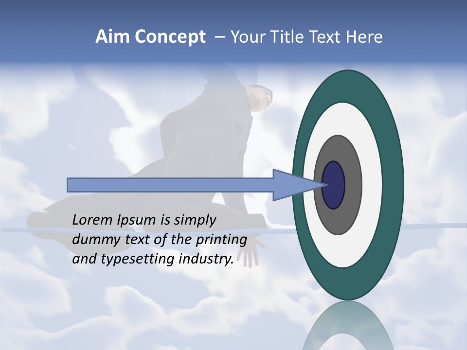 A Man Is Balancing On A Rope With His Hands PowerPoint Template