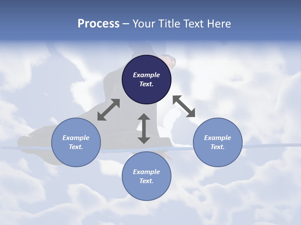 A Man Is Balancing On A Rope With His Hands PowerPoint Template