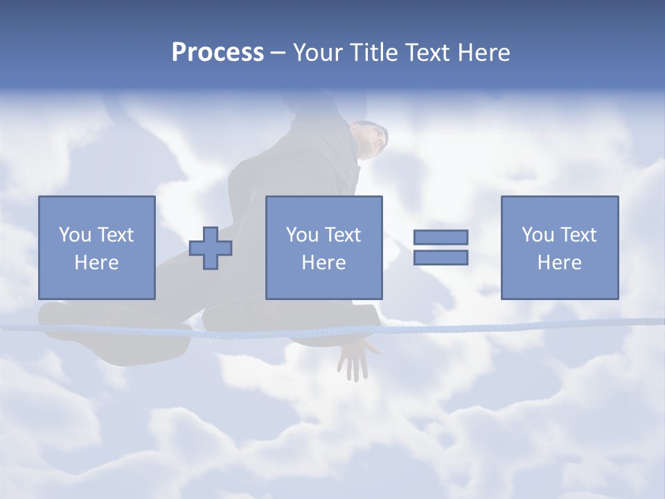 A Man Is Balancing On A Rope With His Hands PowerPoint Template