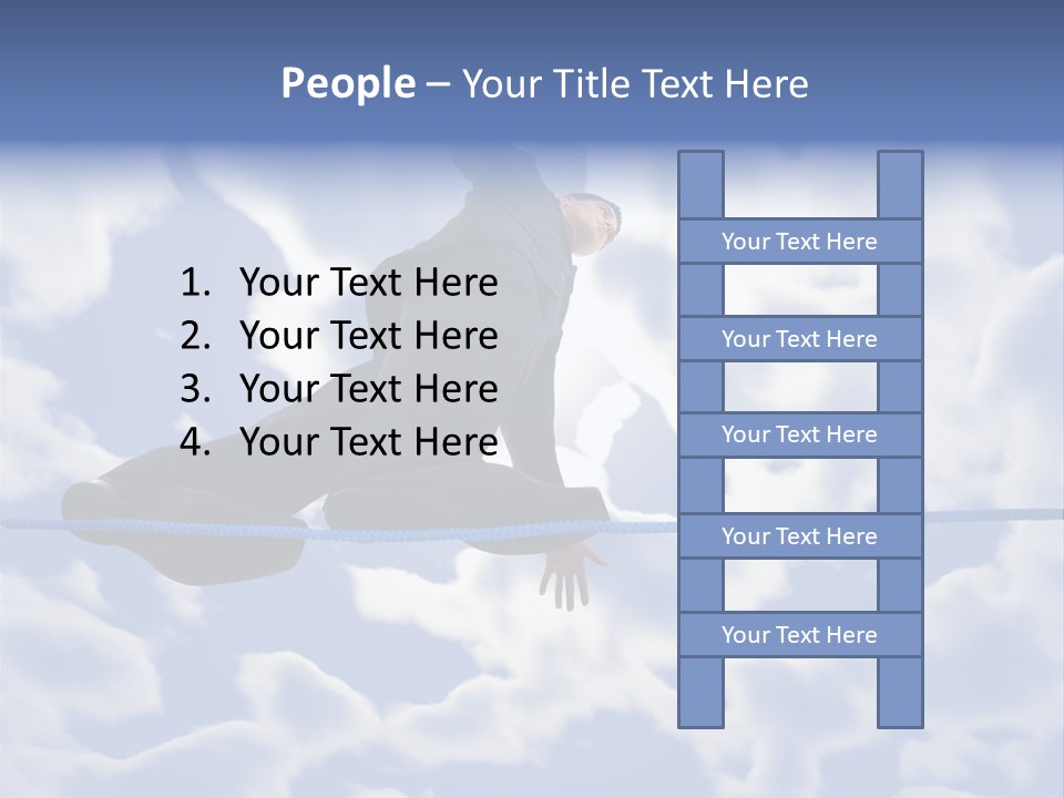 A Man Is Balancing On A Rope With His Hands PowerPoint Template