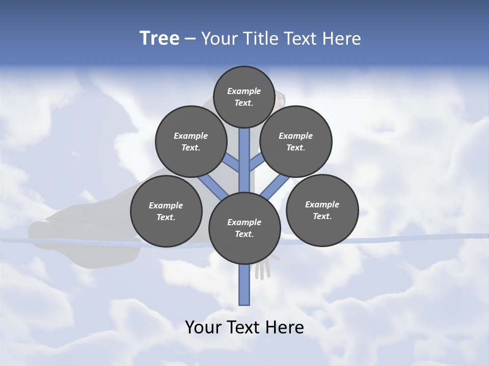 A Man Is Balancing On A Rope With His Hands PowerPoint Template