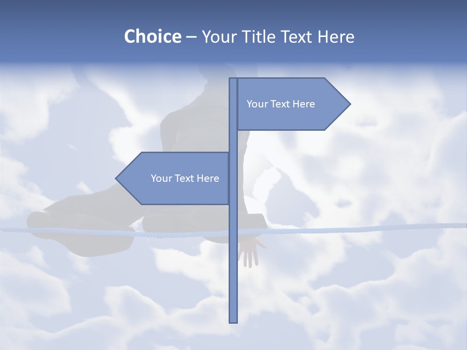 A Man Is Balancing On A Rope With His Hands PowerPoint Template