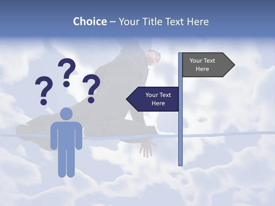 A Man Is Balancing On A Rope With His Hands PowerPoint Template