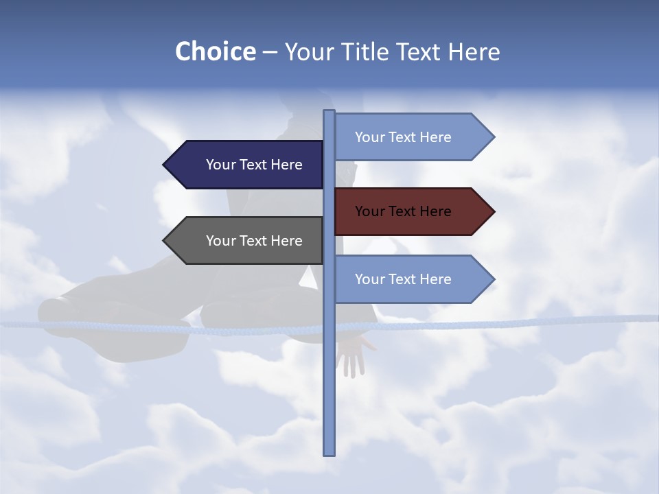 A Man Is Balancing On A Rope With His Hands PowerPoint Template