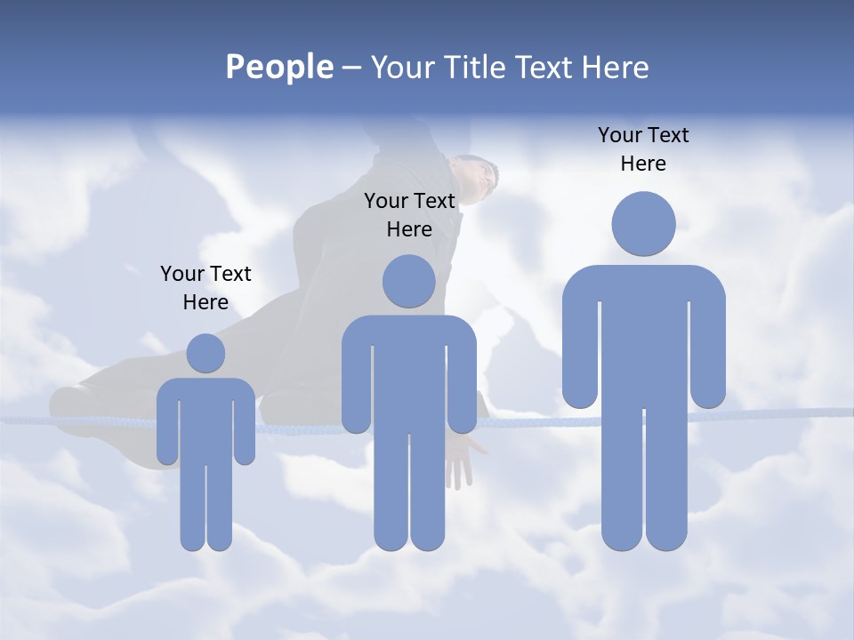 A Man Is Balancing On A Rope With His Hands PowerPoint Template