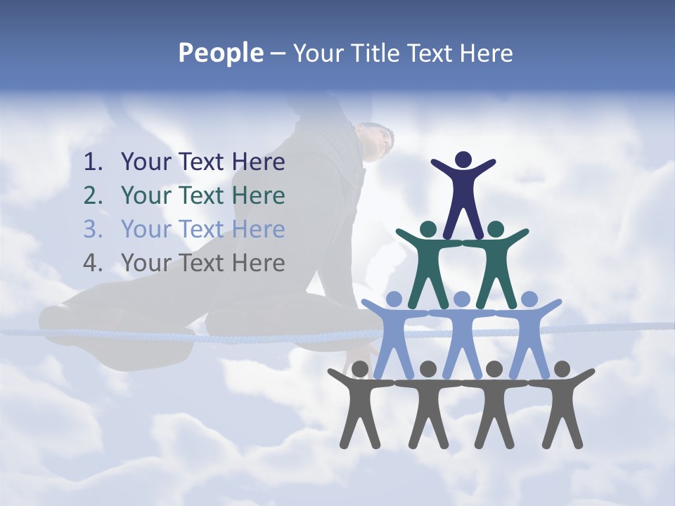 A Man Is Balancing On A Rope With His Hands PowerPoint Template