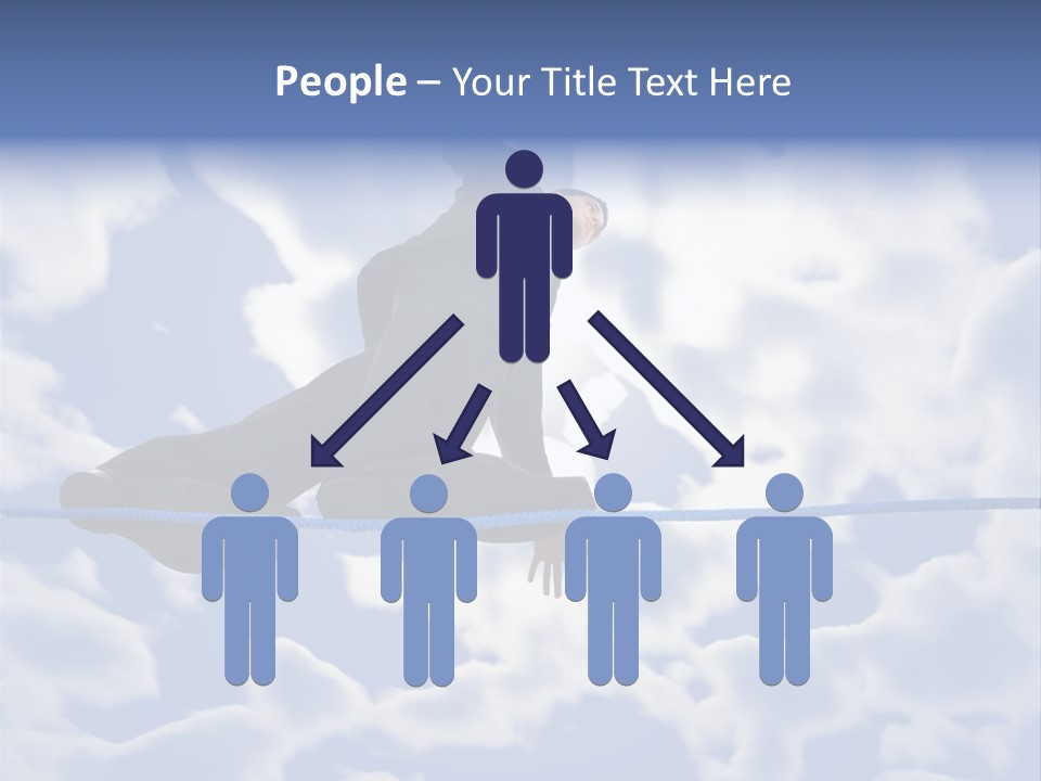 A Man Is Balancing On A Rope With His Hands PowerPoint Template