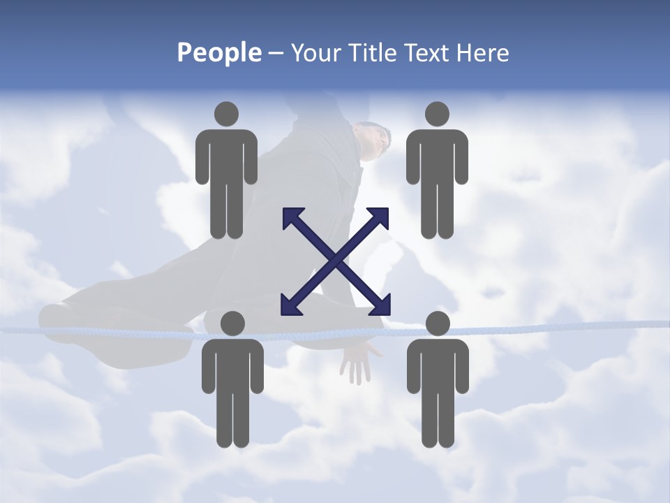 A Man Is Balancing On A Rope With His Hands PowerPoint Template