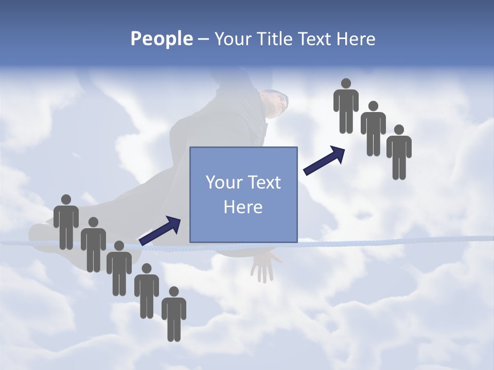 A Man Is Balancing On A Rope With His Hands PowerPoint Template