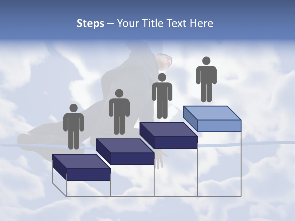 A Man Is Balancing On A Rope With His Hands PowerPoint Template