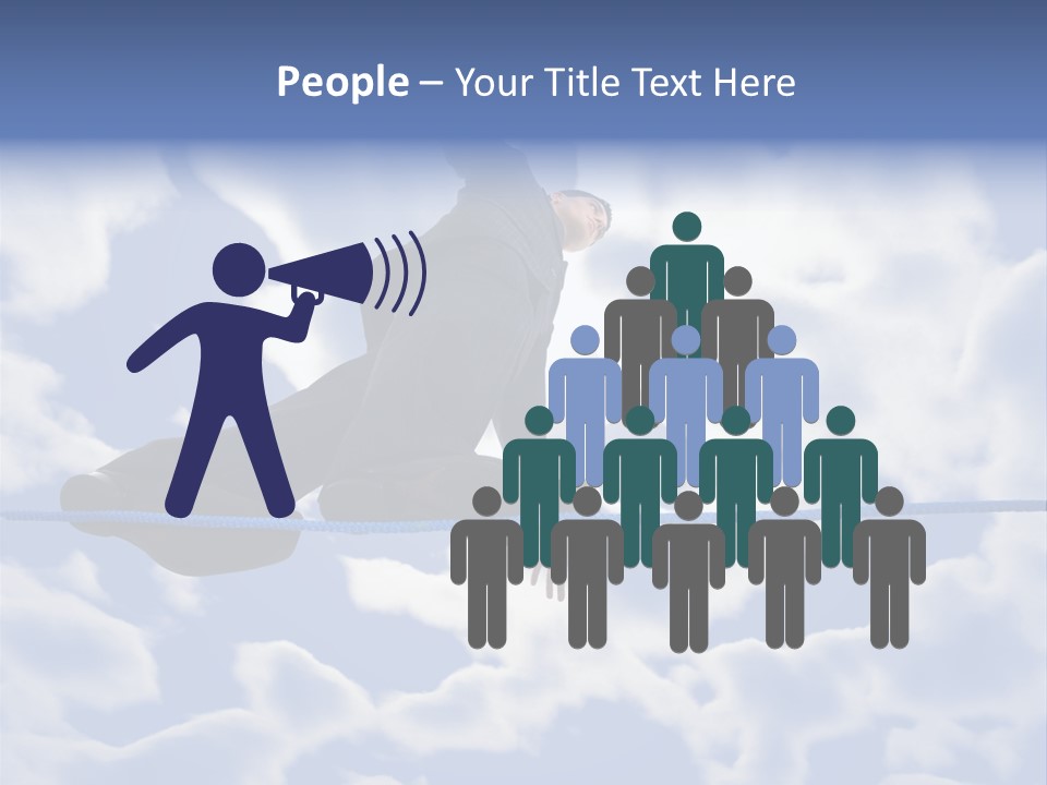 A Man Is Balancing On A Rope With His Hands PowerPoint Template