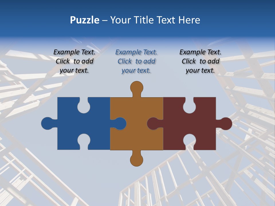 New Residential Construction Home Framing Against A Deep Blue Sky. PowerPoint Template