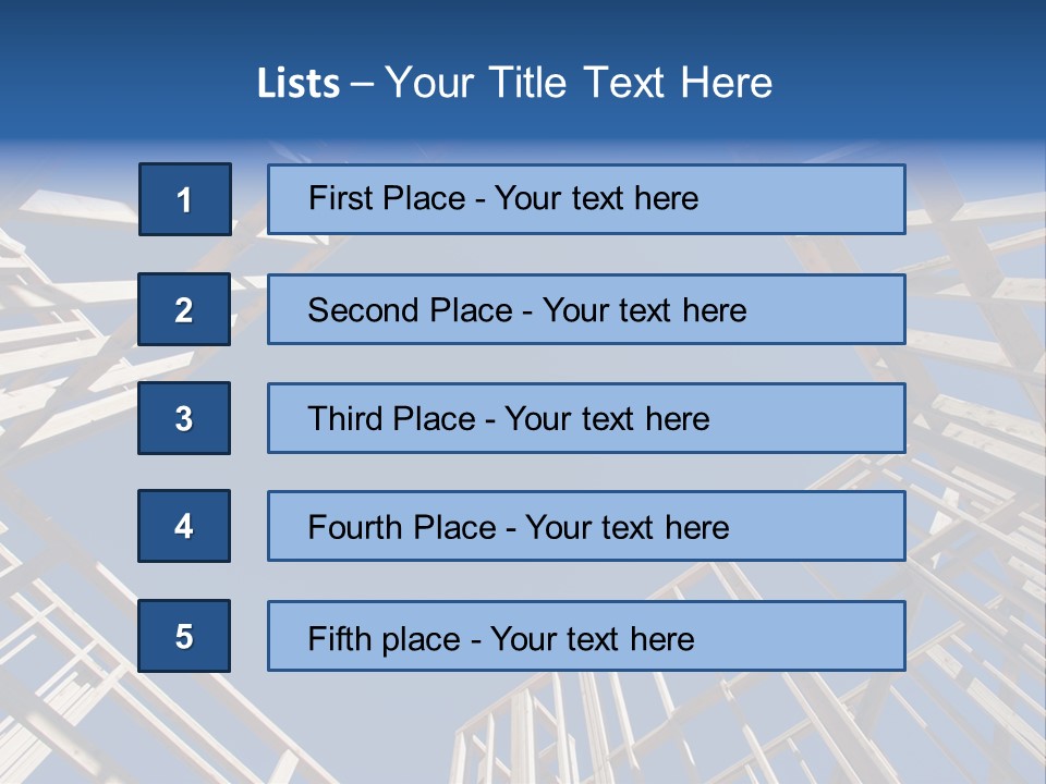 New Residential Construction Home Framing Against A Deep Blue Sky. PowerPoint Template