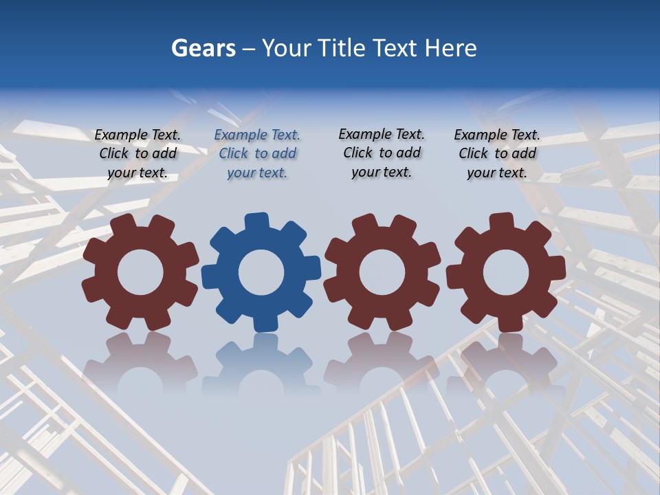 New Residential Construction Home Framing Against A Deep Blue Sky. PowerPoint Template