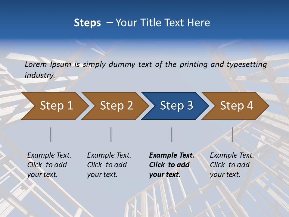 New Residential Construction Home Framing Against A Deep Blue Sky. PowerPoint Template