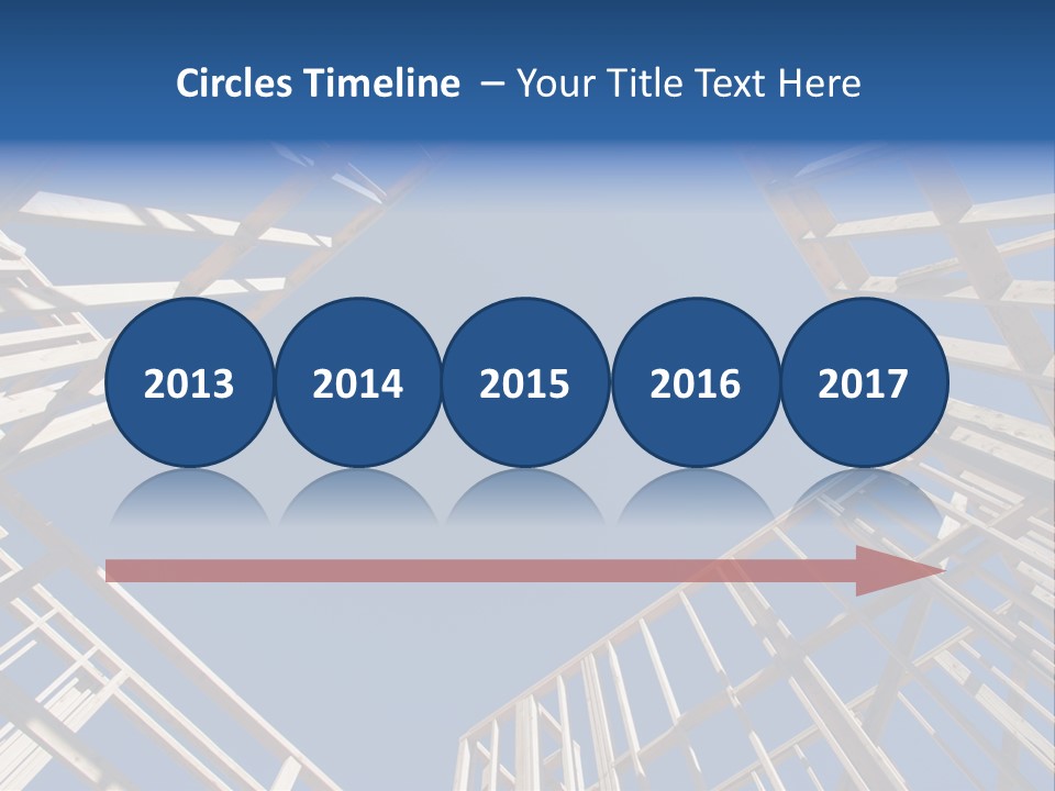 New Residential Construction Home Framing Against A Deep Blue Sky. PowerPoint Template