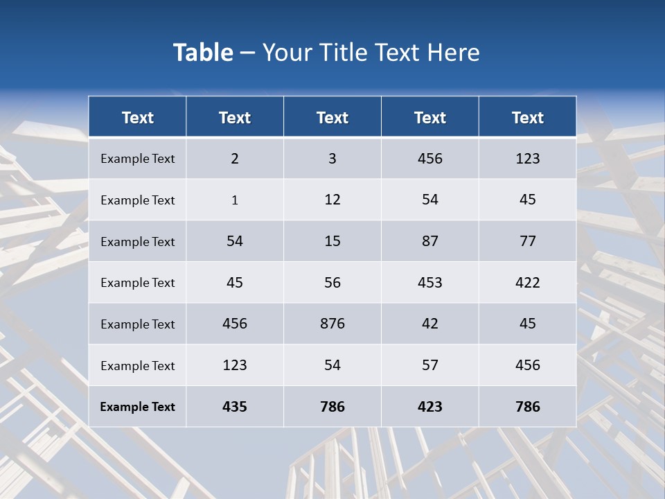 New Residential Construction Home Framing Against A Deep Blue Sky. PowerPoint Template