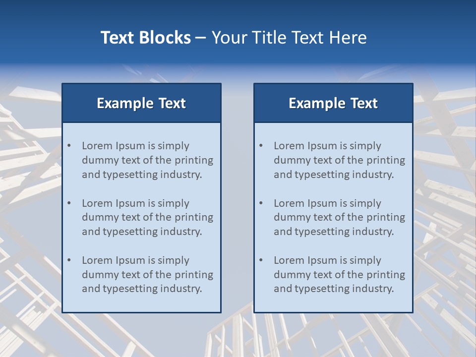 New Residential Construction Home Framing Against A Deep Blue Sky. PowerPoint Template