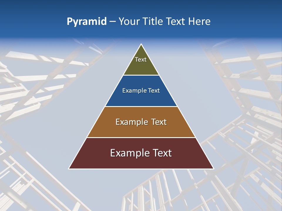 New Residential Construction Home Framing Against A Deep Blue Sky. PowerPoint Template