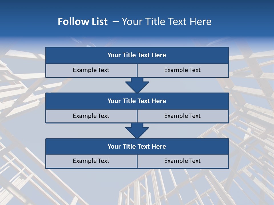 New Residential Construction Home Framing Against A Deep Blue Sky. PowerPoint Template