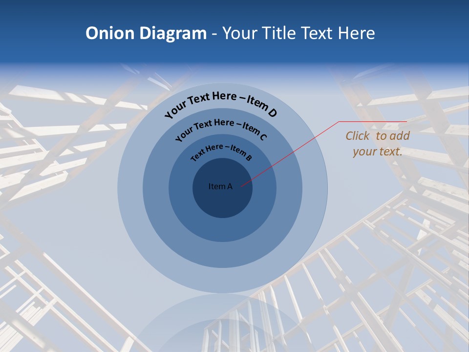 New Residential Construction Home Framing Against A Deep Blue Sky. PowerPoint Template